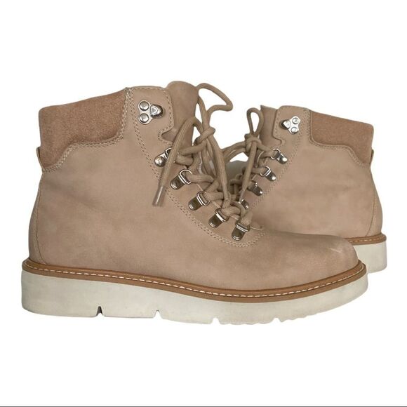 Aldo | Tan Lace Up Sherpa Fur Lined Combat Boots | 9 - Picture 2 of 8